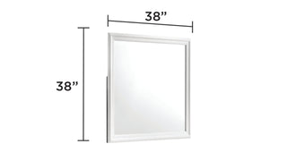 Sunvega Modern Gray Gunmetal Wood Mirror with Smooth Finish for Bedroom