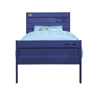 Sunvega Cargo White Finish Full Metal Bed with Recessed Panels and Container Lock