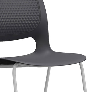 Sunvega Modern Stacking Chairs Set of 4 with Ergonomic Curved Backrest and Steel Frame