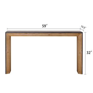 Sunvega Modern Two-Tone Wood Bench with U-Shaped Design for Entryway or Dining