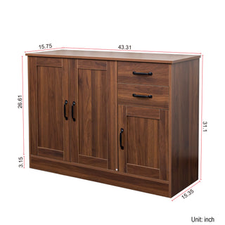 Sunvega Modern Oak Wood Buffet Sideboard with 2 Doors and 2 Drawers