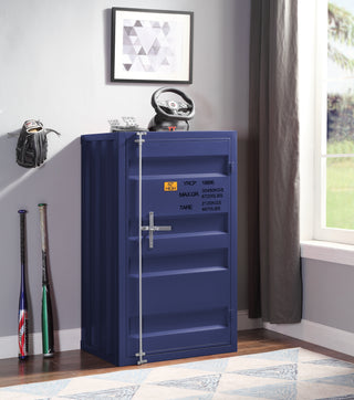 Sunvega KD Metal Cargo Blue Storage Chest with Recessed Panels and Lock