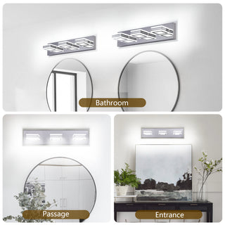 Sunvega Modern 7-Light LED Vanity Fixture with Square Acrylic Lampshades for Bathroom