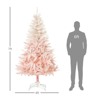 Sunvega Pencil Artificial Xmas Tree with Faux Snow Flocked Full Branch Tips Flame-retardant