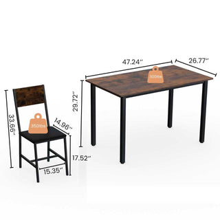 Sunvega 5-Piece Modern Dining Set with MDF Tabletop and Fabric Chairs for 4