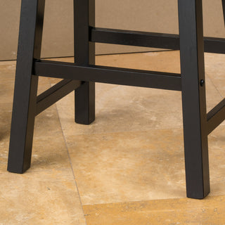 Sunvega Walnut Wood Saddle Counter Stool for Indoor Serving Area 24" H