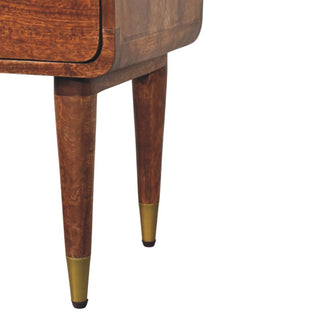 Sunvega Astor Solid Mango Wood Mid-Century Modern 2-Drawer Nightstand