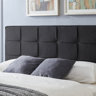 Sunvega Adjustable Height King Size Linen Upholstered Headboard with Metal Leg