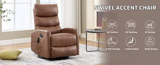 Sunvega Fabric Heat Massage Manual Recliner Chair with Rocker and Swivel for Living Room