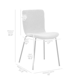 Sunvega Modern Light Gray Fabric and Metal Dining Room Chairs Set of 2