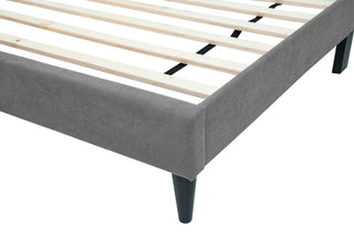 Sunvega Stylish Channel-Tufted Headboard Twin Bed with Brushed Linen Fabric