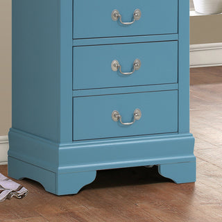 Sunvega Compact Teal Lingerie Chest with Smooth Gliding Drawers for Bedroom