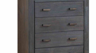 Sunvega Solid Hardwood Slat Design Chest with Mortise and Tenon Joinery in Charcoal Brown