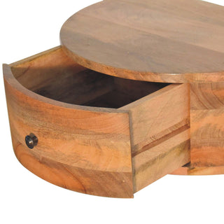 Sunvega Solid Mango Wood Wall Mounted Bedside with Rounded Edges