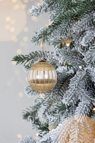 Sunvega Weathered Finish Iron Snowflake Hanging Ball Ornaments for Holiday Decor