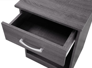 Sunvega Gray Nightstand with Brushed Finish Handle for Bedside Storage
