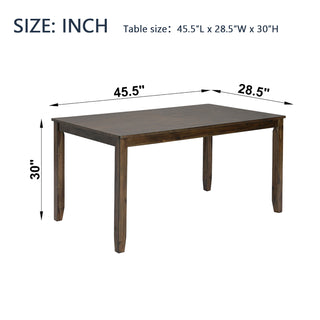 Sunvega Walnut Square Wood Dining Table for Kitchen with Counter Height and Tapered Legs