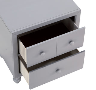 Sunvega Gray Finish Nightstand with Dovetail Drawers and Wood Knobs for Bedroom