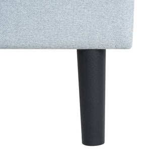 Sunvega Modern Upholstered Platform Bed Frame with Button Tufted Linen Headboard