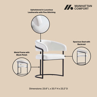 Sunvega Modern Upholstered Leatherette Dining Chair with Backrest for Dining Room
