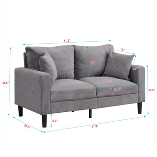 Sunvega 74 Inch High Resilience Three Seater Sofa with Sturdy Wooden Frame