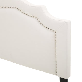 Sunvega Upholstered Queen Size Headboard with Durable Metal Legs and Nailhead Trim