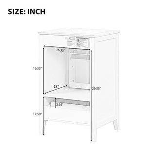 Sunvega 20 Inch Bathroom Vanity with Ceramic Sink and Adjustable Leveling Pads