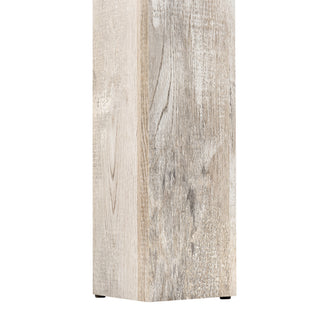 Sunvega Reclaimed Wood Look Taupe Dining Table with Block-Style Legs for Large Gatherings