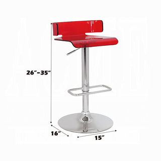 Sunvega Modern Acrylic and Chrome Bar Stool with Swivel Seat and Footrest