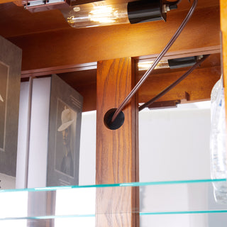 Sunvega Exquisite and Refined Lighted Glass Curio Display Cabinet with Illuminated Multilayer Design