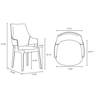 Sunvega Modern Dining Armchair in Blue Velvet with Solid Beech Wood Frame
