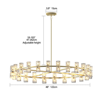 Sunvega Luxury Double Crystal Ring LED Chandelier Lighting for Modern Dining Room
