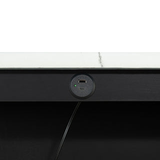 Sunvega Black Dining Table with Side Storage Shelves and Boucle Fabric Stools