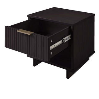 Sunvega Modern Contemporary Glam Nightstand with Gold Steel Handles for Bedroom
