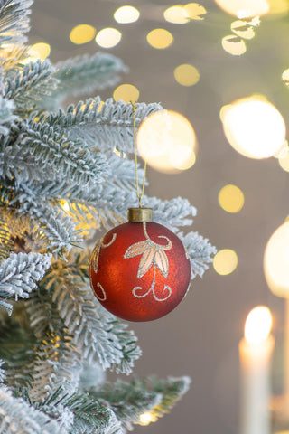 Sunvega Glass Glitter Painted Christmas Ball Ornaments Set of 12 for Holiday Decor