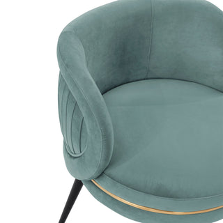 Sunvega Modern Velvet Upholstered Dining Chair with Gold Ring Seat for Dining Room