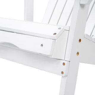 Sunvega Folding Acacia Wood Adirondack Chair with Slatted Seat and Rustic Design