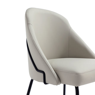 Sunvega Modern Upholstered Leatherette Dining Chair with Gold Steel Frame