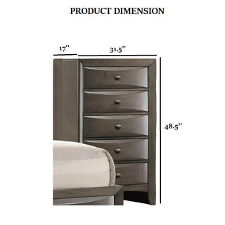 Sunvega Cherry Solid Wood Contemporary Nightstand with 2-Drawers and Nickel Knob Pulls