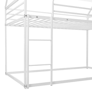 Sunvega Twin Over Twin House Bunk Bed with Slider and Ladder for Kids Room
