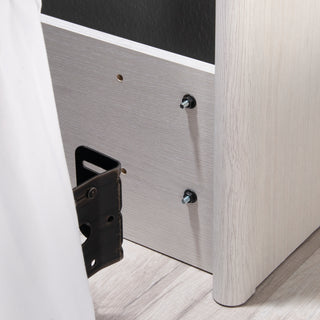 Sunvega White Bookcase Headboard with Two Adjustable Shelves for Full Queen Beds