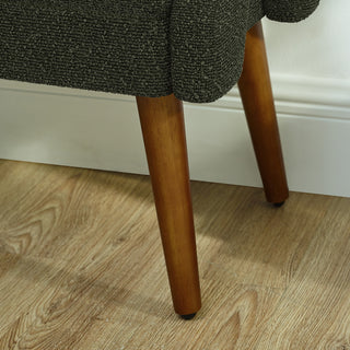 Sunvega Modern Loop Yarn Fabric Bench with Soft Cushion and Geometric Armrests