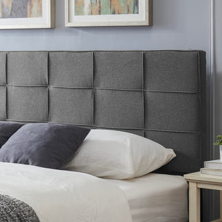 Sunvega Adjustable Height King Size Linen Upholstered Headboard with Metal Leg