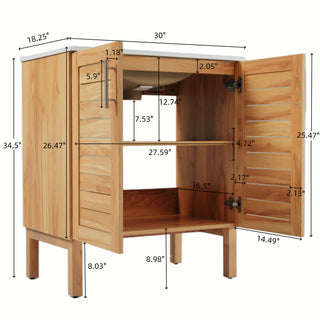 Sunvega 30 Inches Bathroom Vanity with Sink and Soft Close Doors