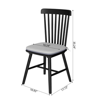 Sunvega Solid Wood Windsor Kitchen Chairs with Cushioned Seats for Modern Dining
