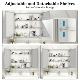 Sunvega Wall Mounted Medicine Cabinet with Mirror and Adjustable Storage Shelves