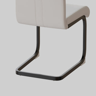 Sunvega Modern Faux Leather Upholstered Dining Chairs with Black Metal Legs Set of 4