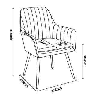 Sunvega Blue Velvet Mid-Back Dining Chairs with Gold Plated Legs for Living Room