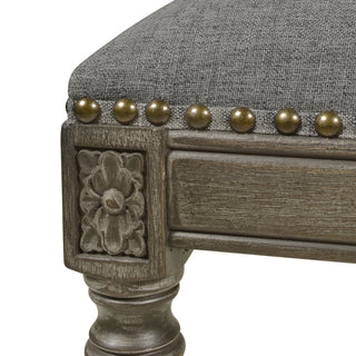 Sunvega Farmhouse Counter Height Bar Stool with Backrest in Heathered Grey Linen