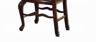 Sunvega Counter Height Fabric Upholstered Armless Chair with Wooden Queen Anne Legs